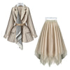 Skirt Suit Women's Spring Autumn 2022 Two Piece Set High Waist Pleated Tutu Skirt & Korean Blazer With Belt Clothes