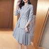 Skirt Suits 2 Piece Set Women Office Ladies Formal Work Long Sleeve Blazer Suit Jacket Spring Autumn Fall Pleated Midi Skirt