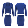 Skirt Suits 3Pcs/Set Women Leisure elegance Autumn Winter Sexy Knitted Tube Top Sweater Cardigan Mini Skirt Women's Clothing2022