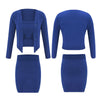 Skirt Suits 3Pcs/Set Women Leisure elegance Autumn Winter Sexy Knitted Tube Top Sweater Cardigan Mini Skirt Women's Clothing2022