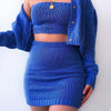 Skirt Suits 3Pcs/Set Women Leisure elegance Autumn Winter Sexy Knitted Tube Top Sweater Cardigan Mini Skirt Women's Clothing2022