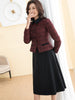 Skirt Suits For Women 2023 Autumn Winter Long Sleeve Plaid Blazer Two Piece Set Formal Business Office Lady Work Wear