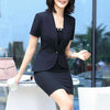 Skirt Suits Office Ladies Wear Work Formal Business Elegant Designer Slim Fit Short Sleeve Blazer Mini Dress Women Sets