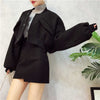 Skirt Suits Women 2 Piece Sets 2022 legant Vintage Autumn Winter Wool Blazer Jacket Tops & Pencil Skirt Office Casual Wear