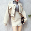 Skirt Suits Women 2 Piece Sets 2022 legant Vintage Autumn Winter Wool Blazer Jacket Tops & Pencil Skirt Office Casual Wear