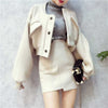 Skirt Suits Women 2 Piece Sets 2022 legant Vintage Autumn Winter Wool Blazer Jacket Tops & Pencil Skirt Office Casual Wear
