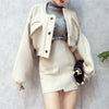 Skirt Suits Women 2 Piece Sets 2022 legant Vintage Autumn Winter Wool Blazer Jacket Tops & Pencil Skirt Office Casual Wear