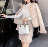 Skirt Suits Women Runway Designer Elegant Office Ladies Formal Tweed Blazer Short Jacket Coat Mini Skirt 2 Piece Set Suit Outfit