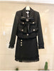 Skirt Suits Women Runway  Designers Elegant Office Ladies Formal Tweed Blazer Jacket Mini Skirt 2 Piece Set Winter Outfits