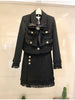 Skirt Suits Women Runway  Designers Elegant Office Ladies Formal Tweed Blazer Jacket Mini Skirt 2 Piece Set Winter Outfits