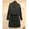 Skirt Suits Women Runway  Designers Elegant Office Ladies Formal Tweed Blazer Jacket Mini Skirt 2 Piece Set Winter Outfits