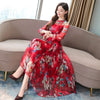 Skirt long Chiffon Dress Floral Chiffon super long dress