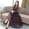 Skirt long Chiffon Dress Floral Chiffon super long dress