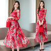 Skirt long Chiffon Dress Floral Chiffon super long dress