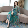 Skirt long Chiffon Dress Floral Chiffon super long dress
