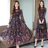 Skirt long Chiffon Dress Floral Chiffon super long dress