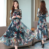 Skirt long Chiffon Dress Floral Chiffon super long dress