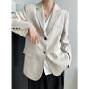 Slant Button Blazer Femme Feminino Women Long Coat Women's Spring Autumn Korean Elegant Casual Suit Top