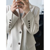 Slant Button Blazer Femme Feminino Women Long Coat Women's Spring Autumn Korean Elegant Casual Suit Top
