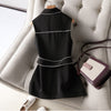Sleeveless Blazers Women Solid Notched Single Button Casual Slim Simple Cozy Office All-match Plus Size S-4XL Autumn New