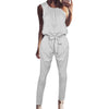 Sleeveless Lace-up Plus Size Jumpsuit Sexy Long Solid Playsuit Autumn Women Casual Jumpsuits Female Overalls for Woman GV830