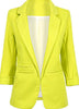 Slim British Women Blazers and Jackets Solid 3/4 Ruched Sleeve Open Front Spring Autumn Work Office Blazer Femenino 12