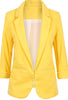 Slim British Women Blazers and Jackets Solid 3/4 Ruched Sleeve Open Front Spring Autumn Work Office Blazer Femenino 12