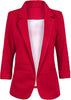 Slim British Women Blazers and Jackets Solid 3/4 Ruched Sleeve Open Front Spring Autumn Work Office Blazer Femenino 12