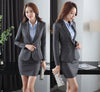 Slim Uniform Design Work Wear Suits With Jackets And Skirt Novelty Grey Professional Office Uniforms for Business Women