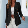 Slim Fit Windproof Buttons Placket Women Formal Suit Jacket Female Clothing