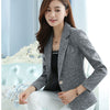 Slim Long Sleeve Blazer Ladies Buckle Plaid Elegant Tweed Blazers Casual Mujer Tailleur Femme Suit Jacket Office Wear 50N0930