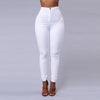 Slim Skinny Jeans Woman White Black High Waist Render Elastic Jeans Long Pants Femme Casual Pencil Pants Denim Jeans Trousers