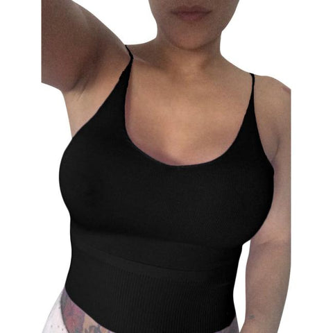 Slim Tank Top Women Knitted Top Brandy Melville Spaghetti Strap Low Cut Sexy Tops Crops Women For Summer Camisole #1