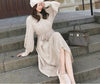 Slim Twist Autumn Winter Sweater Dress Knitted Women Sweaters Pullover Long Sleeve Round Neck Pullovers Knit Sweater Dress Warm