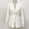 Slit Sleeve Lace Spliced One Button Slim Suit 2023 Style Women Blazer