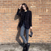 Small Fragrance Wind Suit Jacket Women's Blazer Autumn 2023 British Style Black Slim Wool Blend Coats Female Casual Outwear