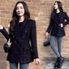 Small Fragrance Wind Suit Jacket Women's Blazer Autumn 2023 British Style Black Slim Wool Blend Coats Female Casual Outwear
