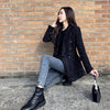 Small Fragrance Wind Suit Jacket Women's Blazer Autumn 2023 British Style Black Slim Wool Blend Coats Female Casual Outwear