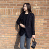 Small Fragrance Wind Suit Jacket Women's Blazer Autumn 2023 British Style Black Slim Wool Blend Coats Female Casual Outwear