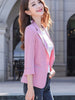Small Suit Coat Blazer Women Pink Short Coats 2023 Spring Summer Slim Waist One Button Thin Ladies Outerwear Tops Female Jacket