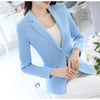 Small Suit Coat Women 2022 New Spring Autumn Solid 4XL Long-sleeved Short Black Professional Suit Blouse Slim Suit Female WYT640