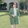 Small Suit Outfit Women's Summer 2023 Loose Internet Thin Short-Sleeved Suit Coat Shorts Two-Piece Suit