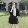 Small Suit Outfit Women's Summer 2023 Loose Internet Thin Short-Sleeved Suit Coat Shorts Two-Piece Suit