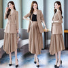 Small Suit Two Piece Set Korean Style Temperament Female Light Mature Fashionable Pleated Skirt Office Lady Blazer Skirt zh1479