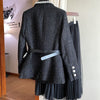Small fragrance style temperament suit skirt two-piece suit 2023 autumn heavy industry suit jacket female