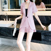Small suit female 2022 summer and autumn suit pleated skirt two-piece suit