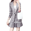 Small suit short skirt set female 2023 spring Korean version of temperament autumn pleated skirt two -piece suit