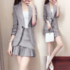 Small suit short skirt set female 2023 spring Korean version of temperament autumn pleated skirt two -piece suit