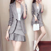 Small suit short skirt set female 2023 spring Korean version of temperament autumn pleated skirt two -piece suit