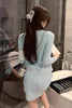 Small tb suit skirt female waffle V-neck cardigan knitted high-waisted short skirt package hip skirt two-piece spring